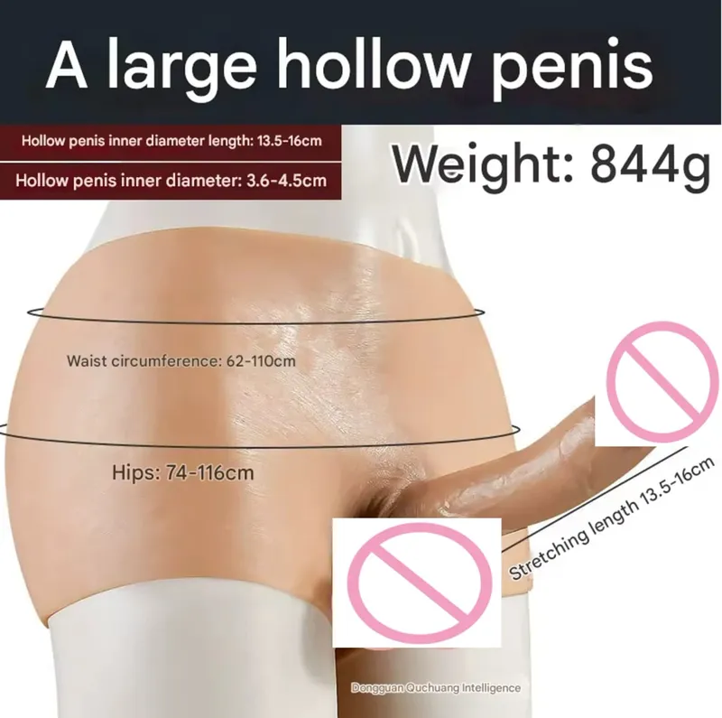 Realistisk ihålig känsla Silikonhud Dildo Byxor mjuk penisärm för par Strapon Sexleksaker kuk män gay18 Trosor Lesbisk — image 10
