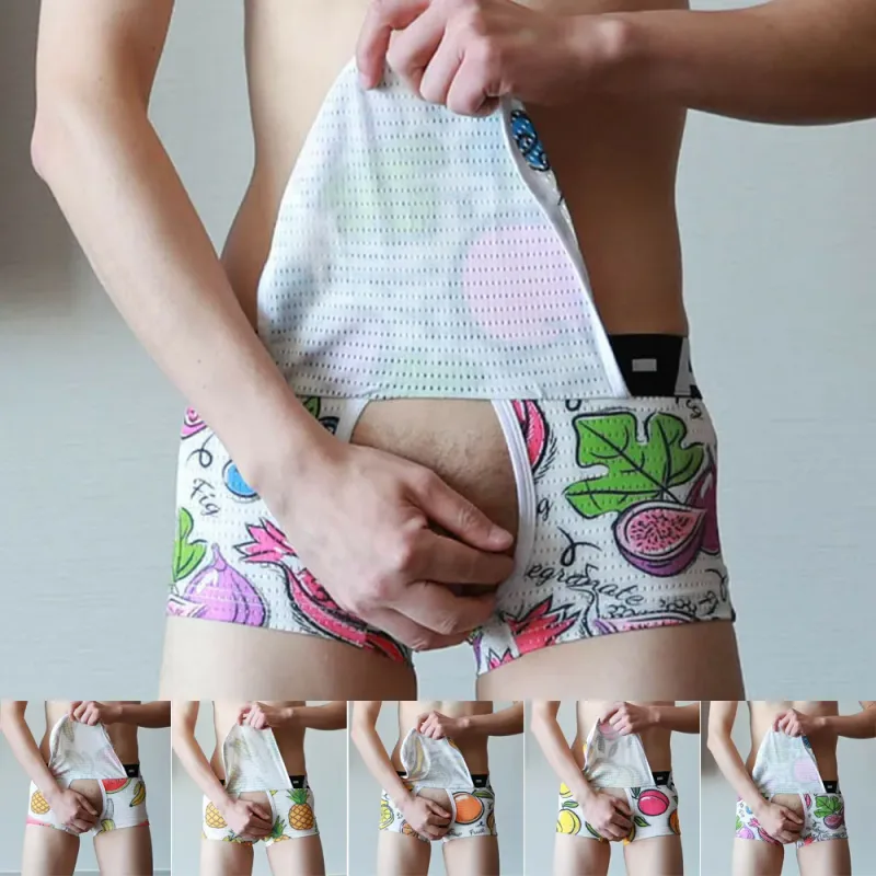 Seluar Boxer Seluar Dalam Seluar Dalam Seluar Dalam Pakaian Kapas+Spandex Terbuka Jenama Baru Fesyen Bekalan Bergaya Sesuai — image 7
