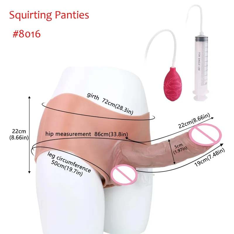 Sort nøgen strop stor realistisk udløsning dildo silikone sprøjtende trusser med simuleret solid penis sexlegetøj til kvinder
