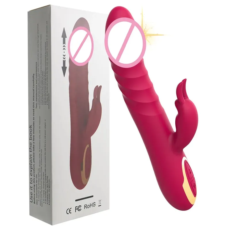 Thrusting Vibrator G Spot Dildo Sex Toy for Woman with Thrusting Vibration Rabbit Vibrators Clitoral Massager Sexual Wellness