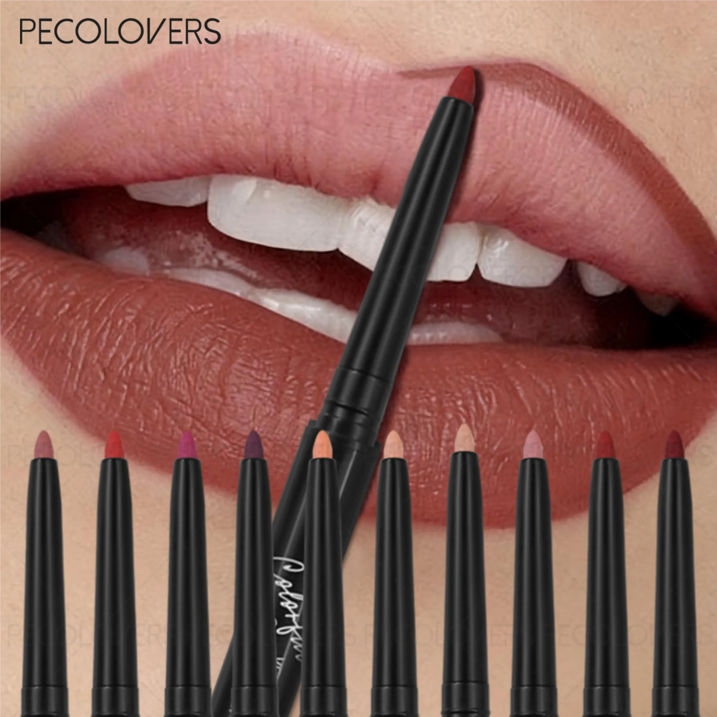 Matte Lip Liner Natural Lipstick Pen for All Light Types Accurate Defind Lip Lines Nude Pink Beige Red Tones Daily Makeup — image 1