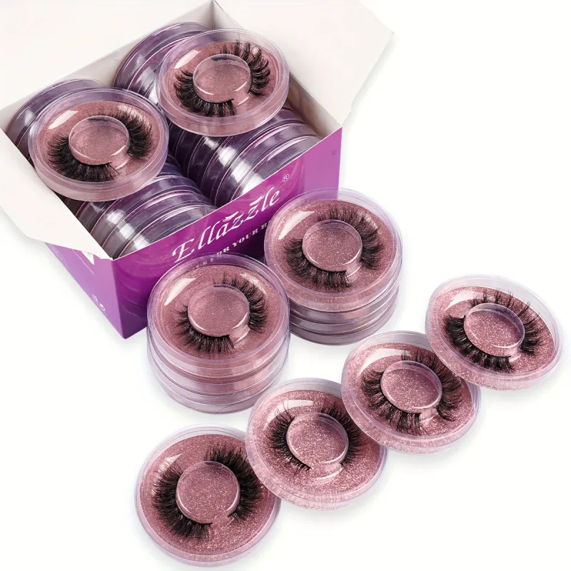 20 Pairs 4 Styles Wispy Faux Mink False Eyelashes Mixed Dramatic Thick Curled Fluffy Strip lashes Multipack for Eyes Makeup Sets — image 8