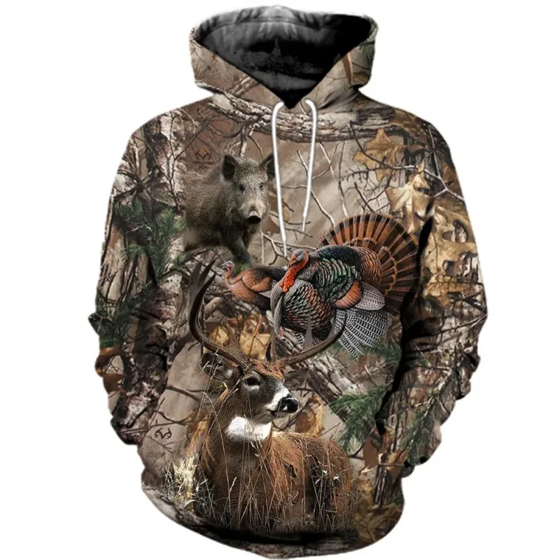 Men's Hoodies Hunting Graphic Camo 3D Printed sweatshirts clothing Harajuku Fashion Hooded Autumn Long Sleeve Hoodie for Men — image 4