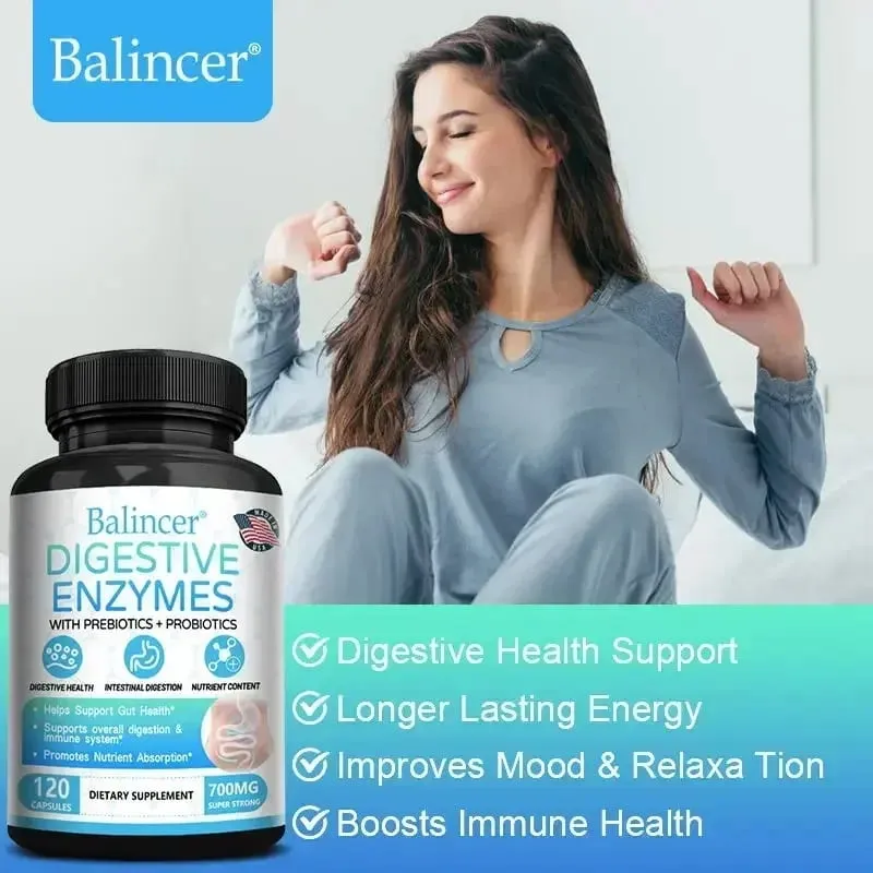 Organic Digestive Enzyme Probiotic Capsules Prebiotic Nutrition Digestion and Gut Health Immunity Suitable for Adults and Men — image 4