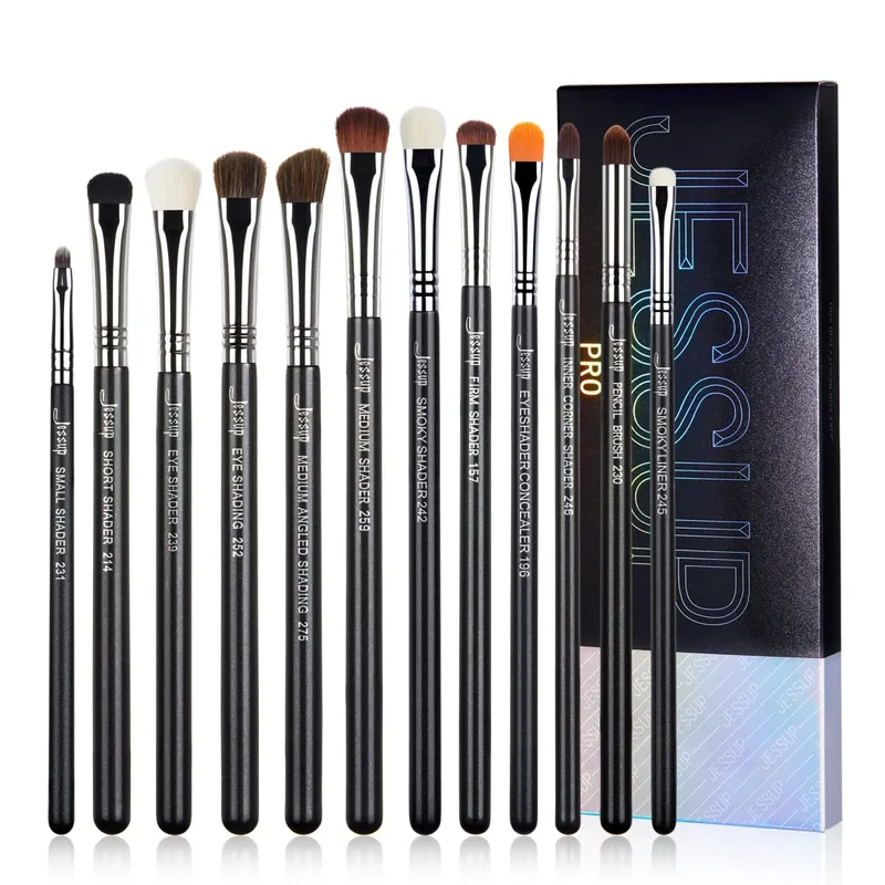 Jessup Eyeshadow Brush set Pro Eye Makeup Brushes set Black Premium Synthetic Eye shading Concealer Blending Brush T339