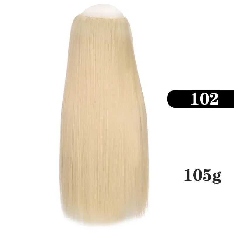 Extensões de cabelo sintético sem clipes falso ombre loira marrom preto natural cabelo reto falso peruca para mulher