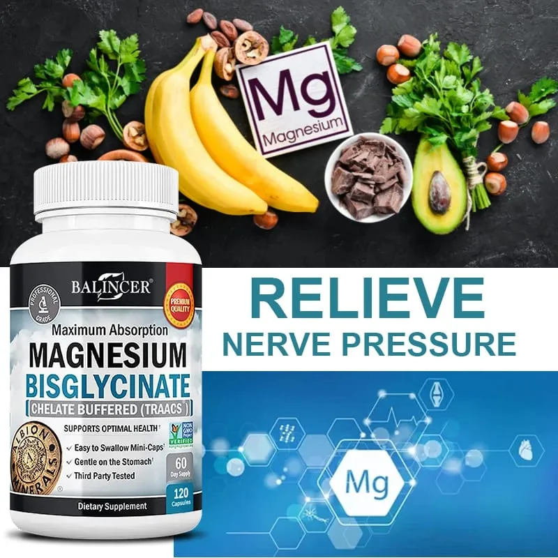 Magnesium Bisglycinate 400 Mg - 120 Vegetarian Capsules - Supports Muscle Joint and Heart Health — image 7