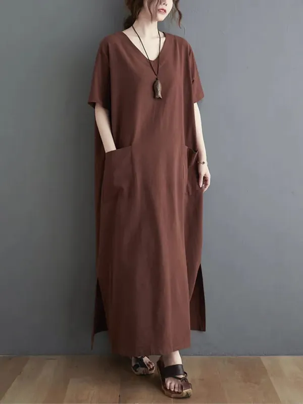 short sleeve oversized cotton linen vintage new in dresses for women casual loose long summer dress elegant clothes 2026 — image 8