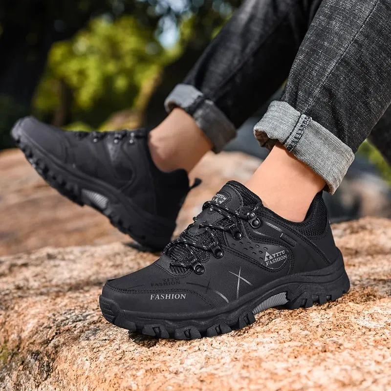 New Leather Sneakers Breathable Men Casual Shoes Comfortable Walking Shoes Non-Slip Outdoors Hiking Shoes Fashion Men's Shoes — image 5