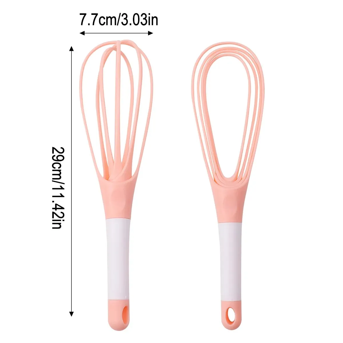 Plastic Dual Use Rotary Egg Beater Foldable Manual Whisk 2 in 1 Multifunctional Kitchen Tool for Beating Eggs and Kneading Dough — image 11
