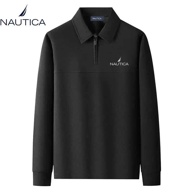 Nautica men's and women's half-zip front-neck pullover sweaters for autumn and winter high-quality casual business sweatshirt