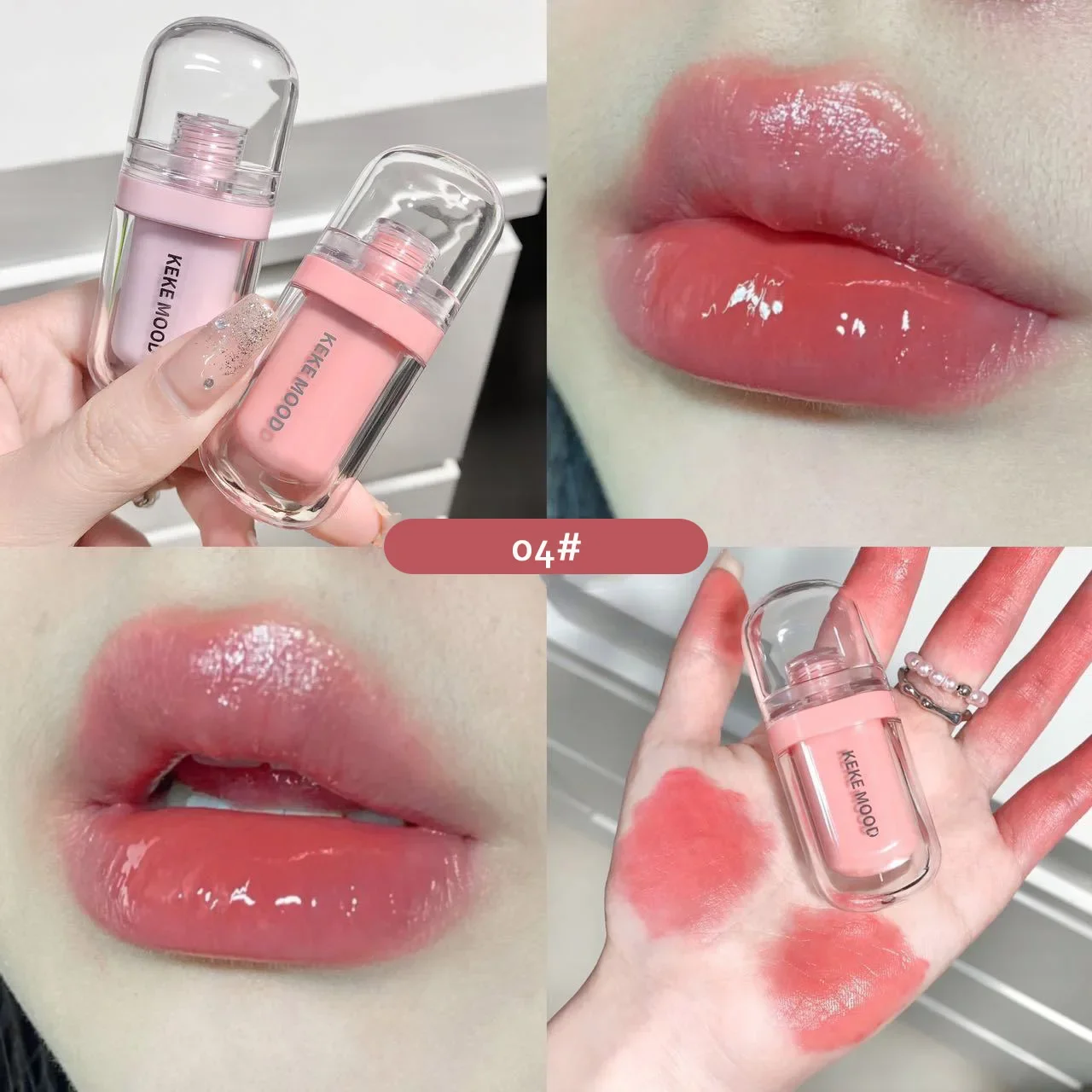 Crystal Glossy Lip Glaze Jelly Mirror Water Lip Gloss Lasting Moisturizing Sexy Lips Tint Korean Lip Glaze Girl Beauty Cosmetics