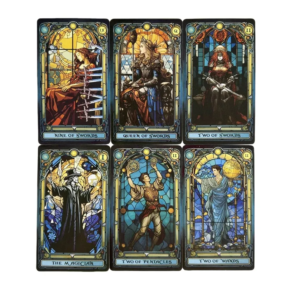 Complete Stained Glass Tarot Deck Cards For Family Party High Quality Fortune Telling Divination Tarot Cards Game — image 5