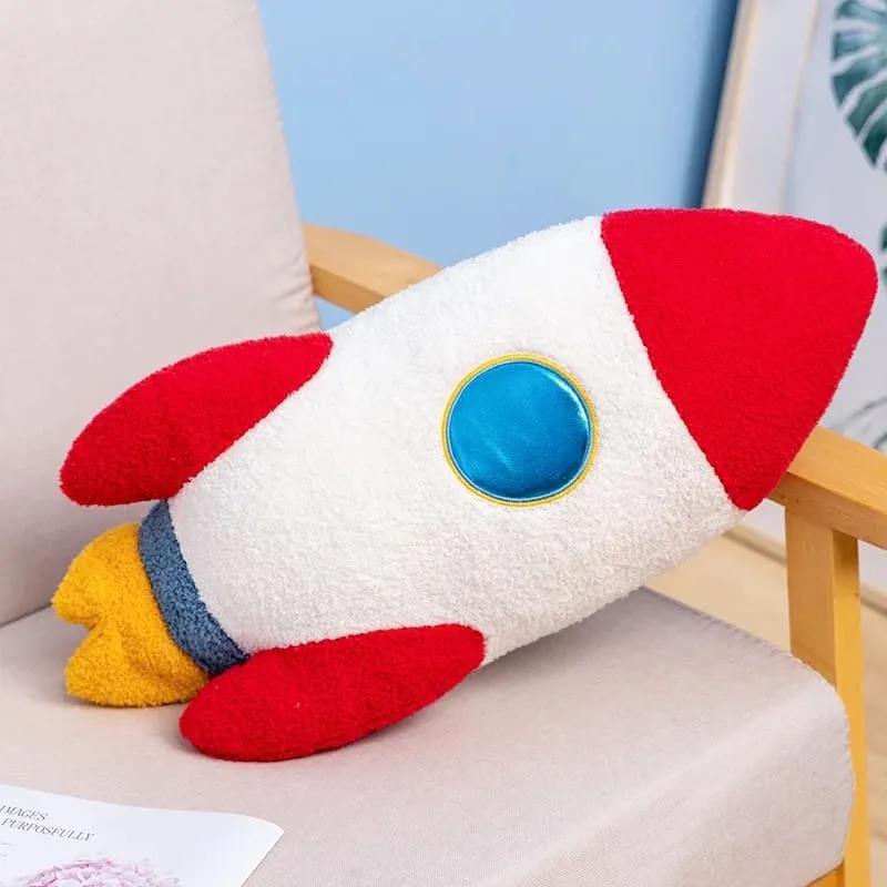 Hot 58cm Plush Rocket Astronaut Toy Stuffed Spaceship Throw Pillow Home Decor Birthday Gift Space Discovery Educational For Kids — image 7