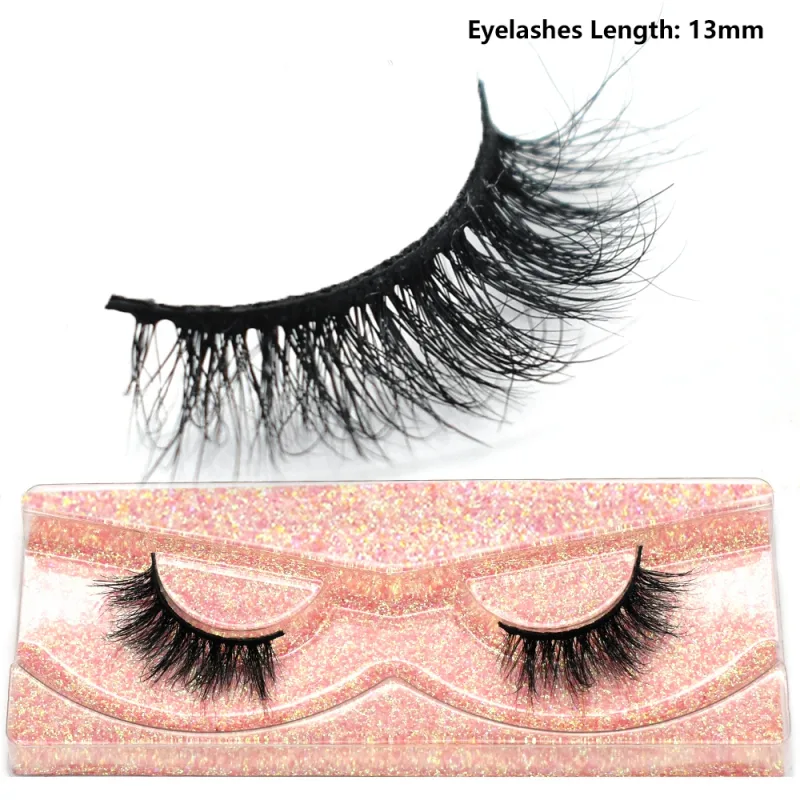 Demi-cils naturels 3D en vison, courts, duveteux, vaporeux, bande croisée, doux, Extension, maquillage — image 18