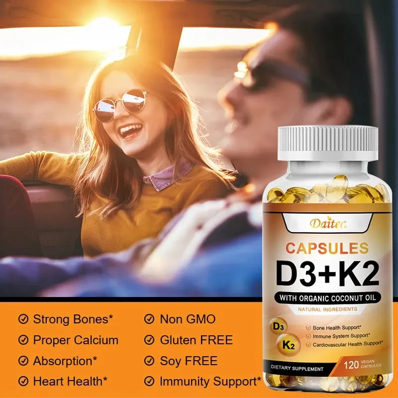 Daitea Vitamin D3+K2 Immune System Collagen Boosting and Skin Health Supplement — image 2