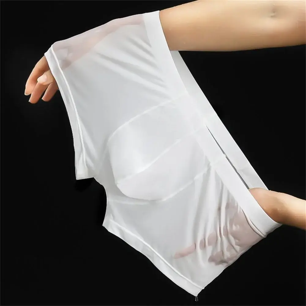 Cool Men's Ice Silk U Convex Underwear Summer Ultra-thin Transparent Boxer Shorts Sexy Male Trunks Plus Size M-XXL — image 2