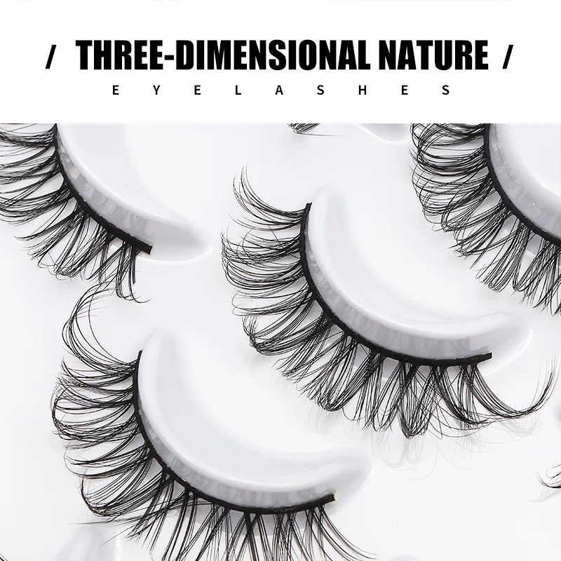 10 Pairs Russian DD Curl Bulk Fluffy Strip Lashes Natural Soft False Eyelashes Reusable Handmade Eye Lashes for Daily&Party — image 5