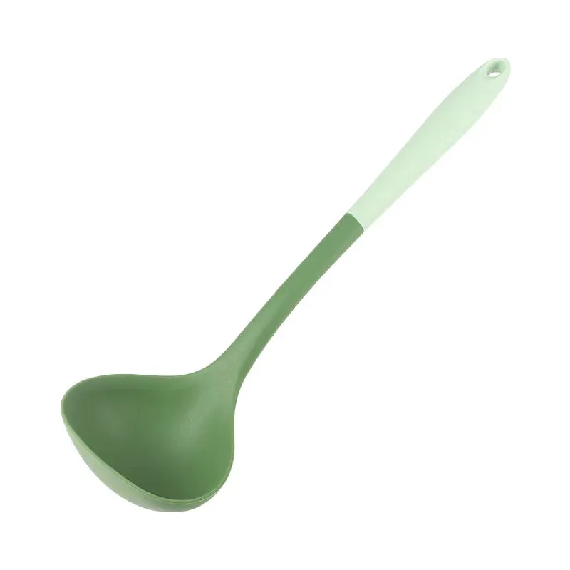 6-Piece Silicone Kitchen Utensil Set: Chinese Spatula Soup Ladle Slotted Turner Pasta Spoon Salad & Honey Scrapers for Non-S — image 11