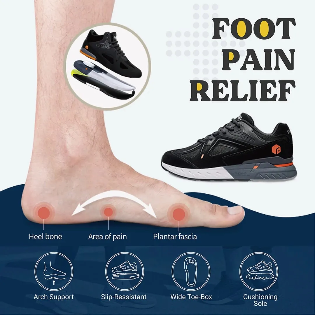 FitVille Men's Walking Shoes Extra Wide Lightweight Sneakers for Flat Feet Arch Fit Heel Pain Relief Non-Slip Running Shoes — image 6