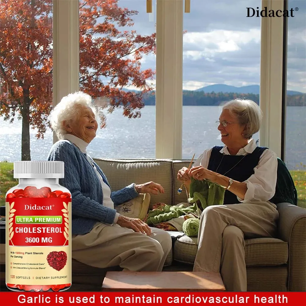 Cholesterol Supplements with Niacin Red Yeast Rice Bergamot Omega-3 & Garlic Advenced Absorption Formula 30/60/120 Softgels — image 5