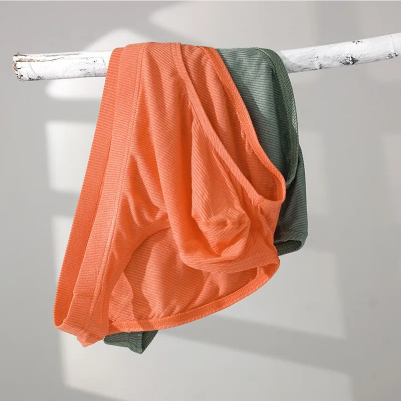 남자 리브 패브릭 팬티 팬티 남자 섹시한 속옷 통기성 낮은 허리 망 비키니 팬티 Cuecas 큰 주머니 Hombre Slips — image 2
