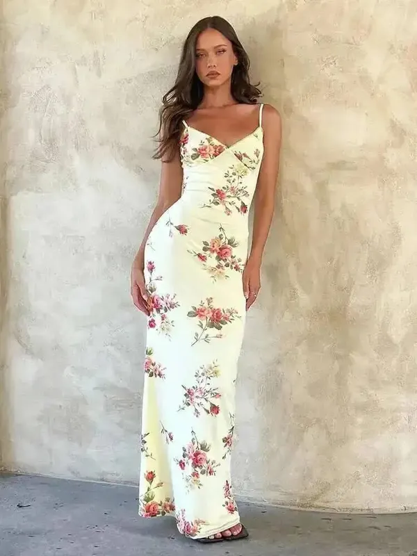 Townlike Elegant Long Maxi Dress Women Spaghetti Strap 2023 Summer Dress Slim Bodycon Backless Nightclub Sexy Party Dresses