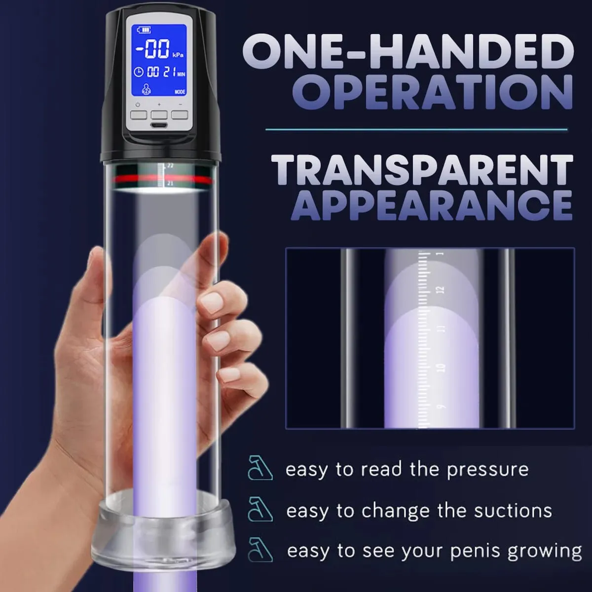 Automatic 4 Suction Modes Vacuum Penis Pump Vacuum Sex Toys for Male Masturbation Penis Extender Vacuum Pump Enlargement