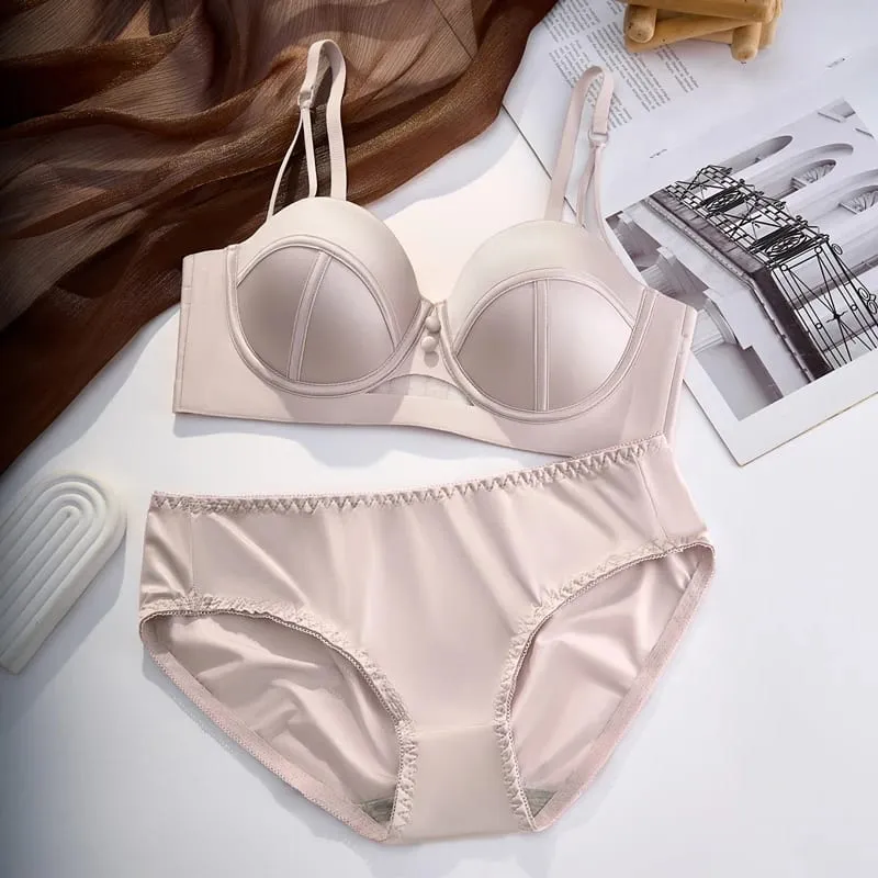 AA Cup Strapless Bra Set Fixed Half Cup Built-in Lift Lingerie Push Up Convertible Underwear Push Up Convertible Underwear — image 14
