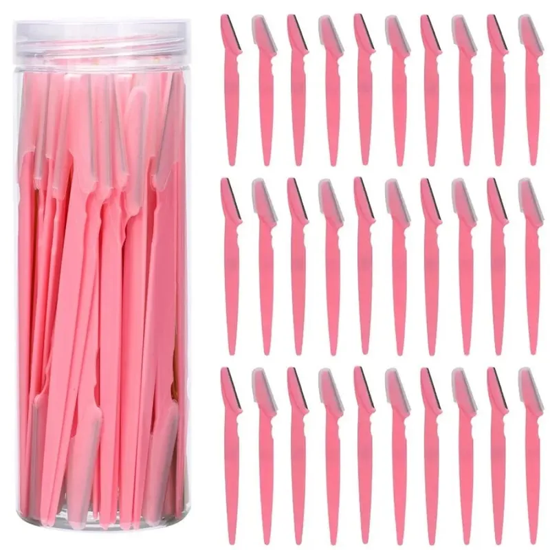 40Pcs Eyebrow Trimmer Makeup Beauty Tools Safe Eye Brow Razor Face Body Hair Removal Shaver Blades Woman Eyebrows Shaping Knife