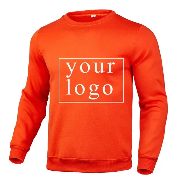 Your Own Design Brand Logo/Picture Personalized Custom Anywhere Men Women DIY Round neck long sleeved pulloverhoodie Fashion New — image 13