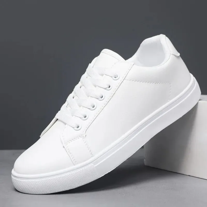 White Black Men Shoes Comfortable Casual Skateboard Shoes Men Solid Leisure Sneakers Lightweight Walking Shoes — image 4