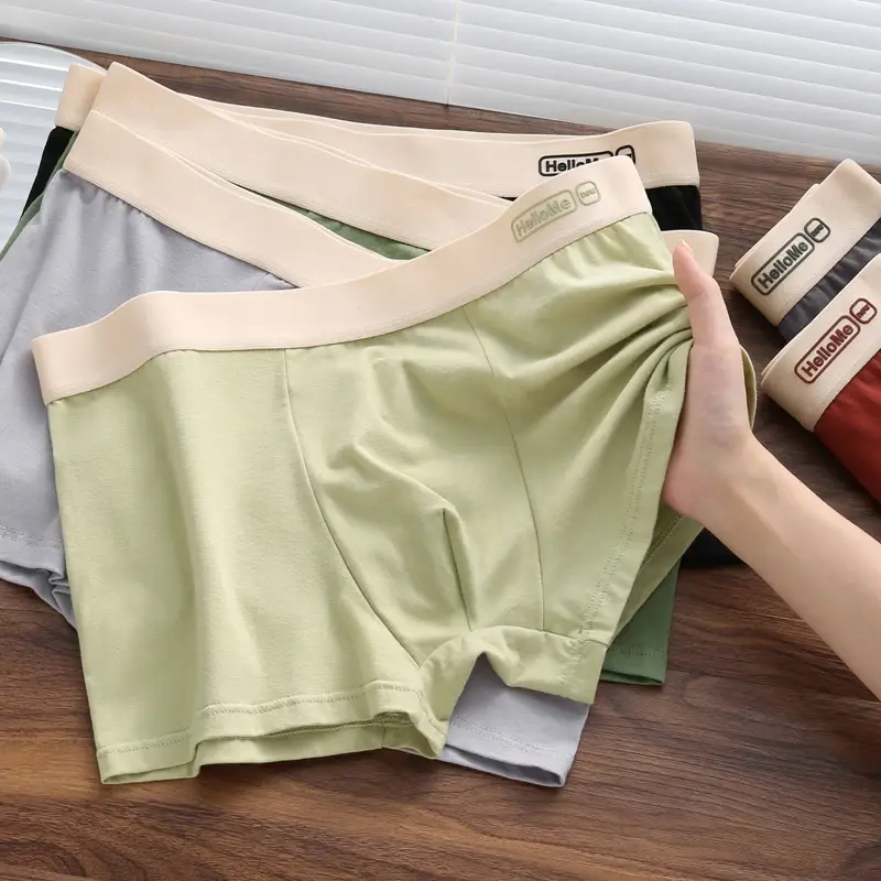 6Pcs/Men's Underwear High Quality Pure Cotton Boxer Shorts Anti-bacterial Breathable Sports Men Underwear Elasticity Large Size
