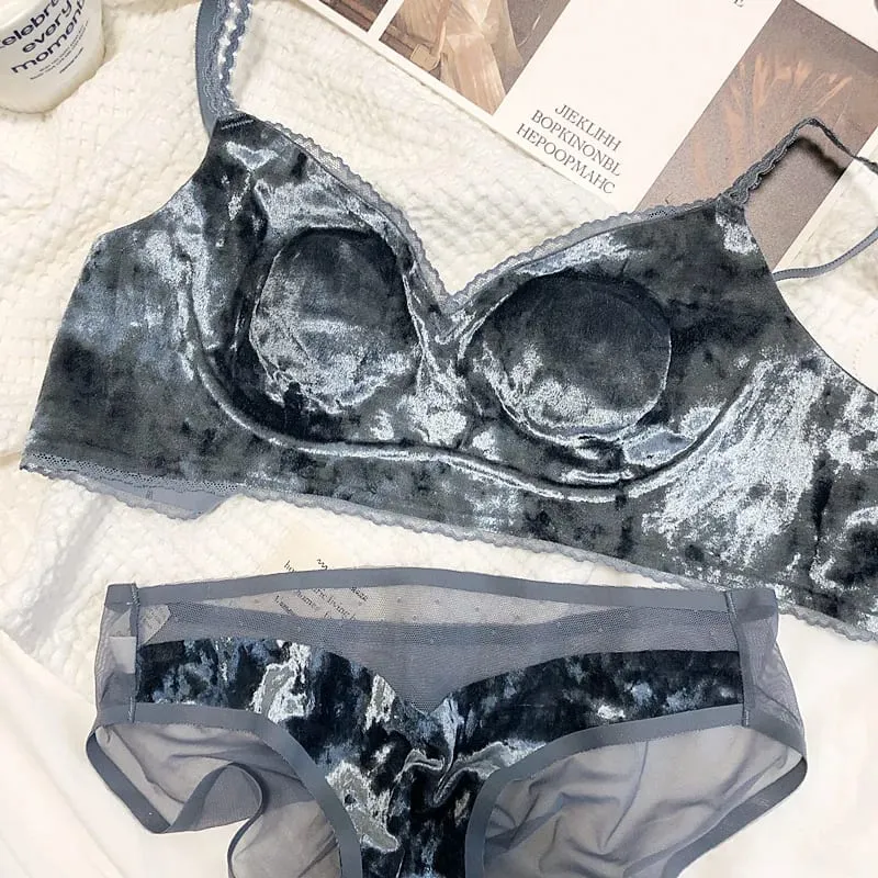 Autumn Winter Warm Velvet Trackless Bra Set Comfortable Wireless Lightweight Comfortable Lingerie For Women Sexy Underwear Sets — image 5