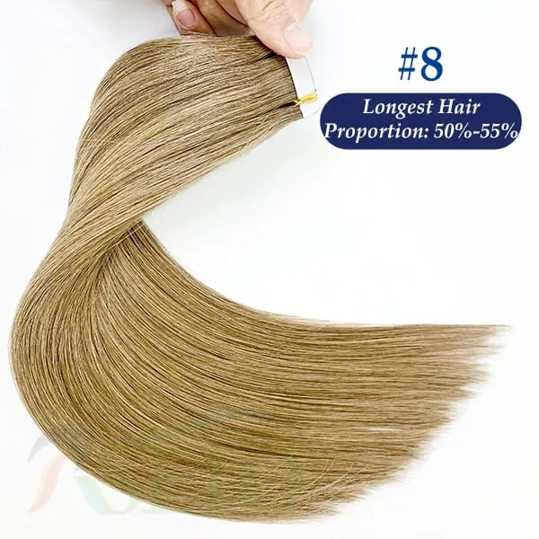 High Quality Straight Tape In Human Hair Extensions 100% Real Natural Hair Extension Black Brown Blonde Invisible For wome — image 11