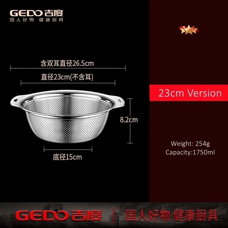 Сертификация LFGB, кухонный дренажный умывальник из нержавеющей стали 304, диаметр 23-31 см, дуршлаг с плотными маленькими отверстиями