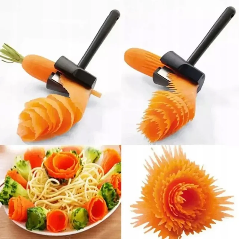 1 قطعة قطاعة الخضروات المحمولة Spiralizer مقشرة يدوية من الفولاذ المقاوم للصدأ قطاعة لولبية للبطاطس أدوات تقطيع المطبخ — image 3