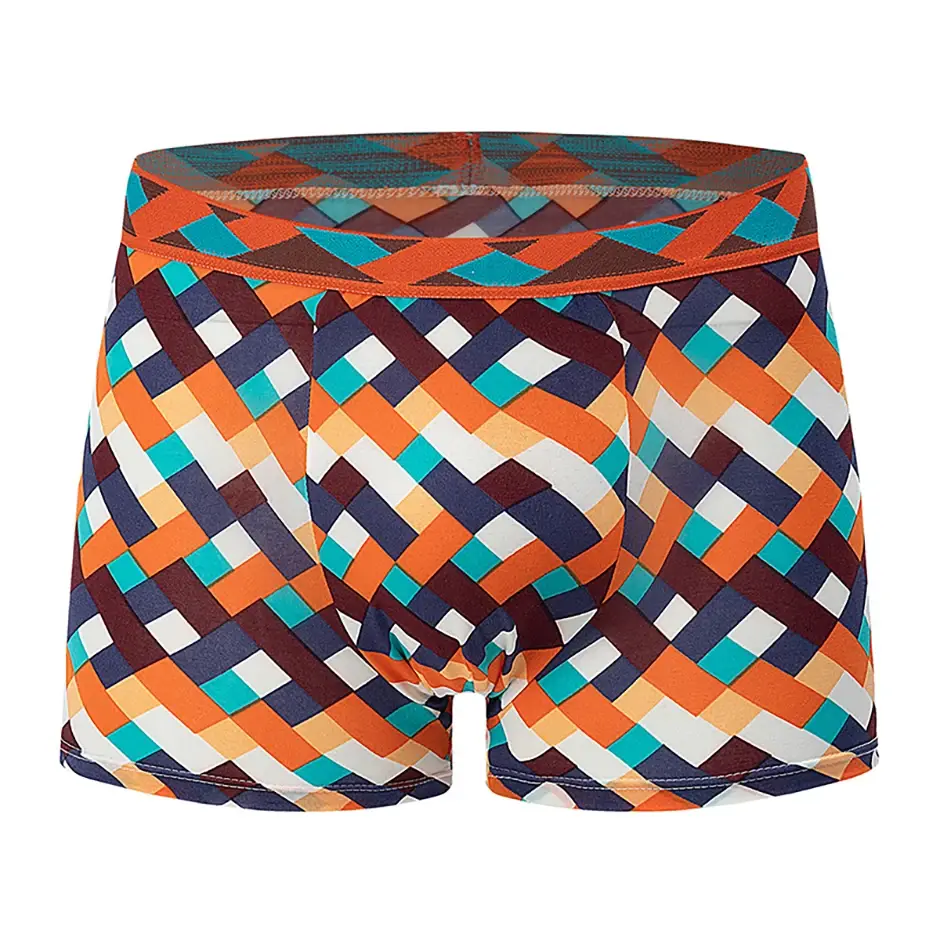 Boxer décontracté à motifs colorés pour hommes, sous-vêtements amples et confortables, surdimensionnés, taille élastique, 4/5 pièces