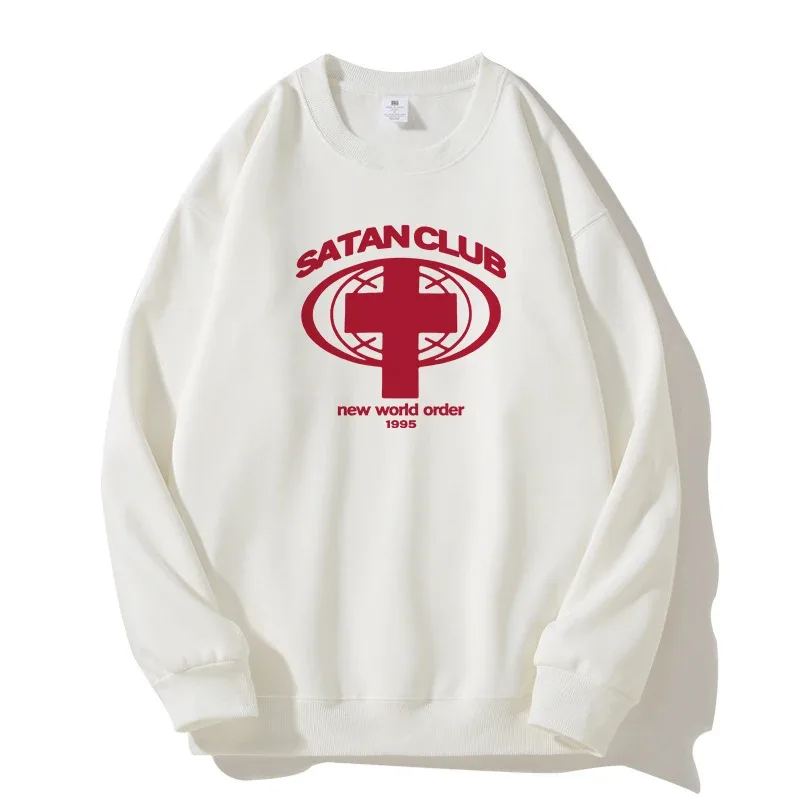 Harajuku Streetwear Oversized Men's Hooded Pullover Satan Club Graphic Print Hoodies Sweatshirts Hip Hop Aesthetic Tops Goth Y2k — image 12