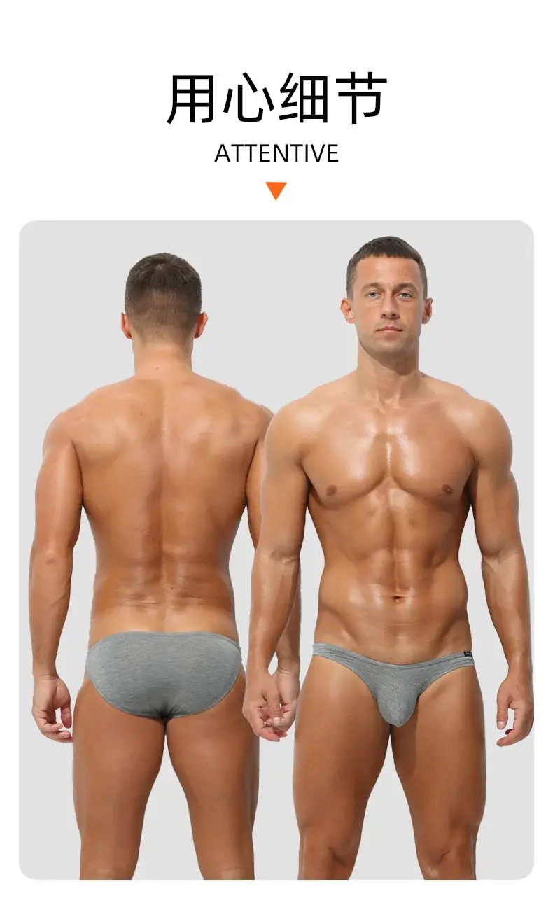 Modal Underwear Men Sexy Bulge Pouch Briefs Bikini Trunks Breathable Underpants Soft Lingerie Man Low Rise No Trace Panties — image 2