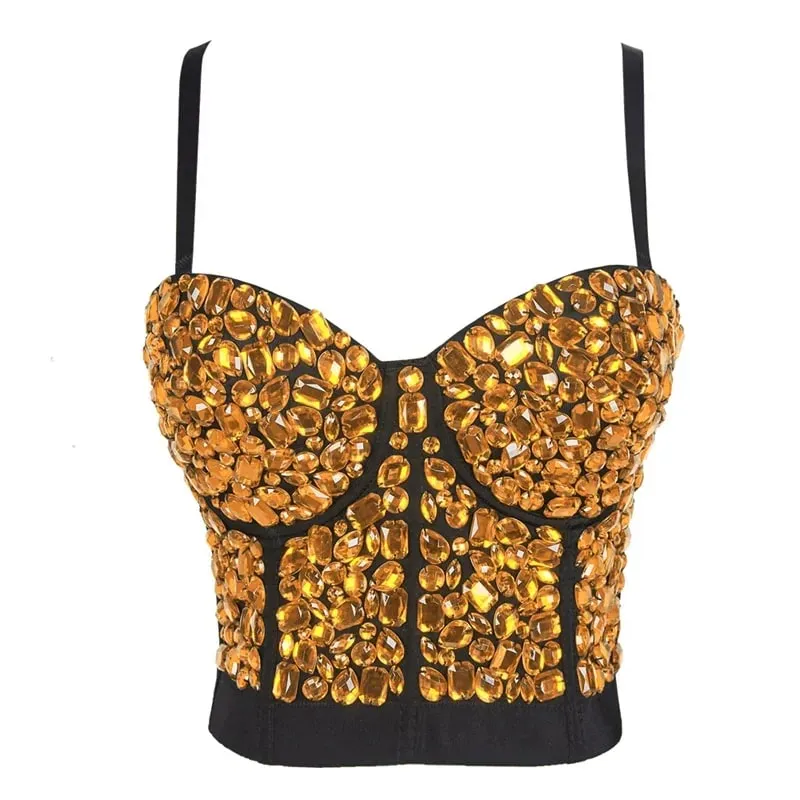 Visivane Rivet Beading y2k Tank Tops Women Bra Blusas Short Corset Woman Clothing Stage Party Shaper Ladies Crop Shirt Camis — image 28