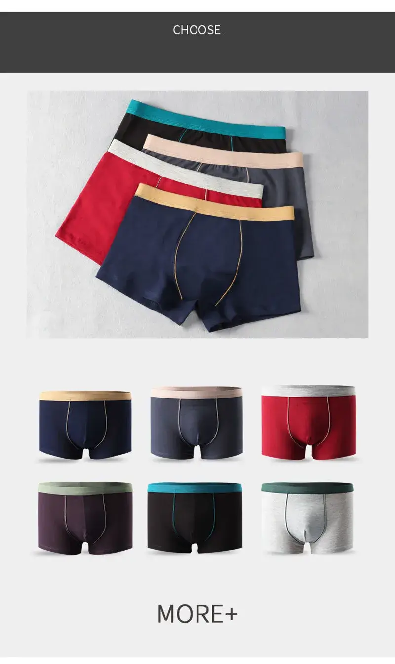 6pcs/Lot Large Size Seamless Underwear Men Solid Cotton Boxer Shorts Men's Panties Breathable Boxers Mens Pack Underpants Man — image 1