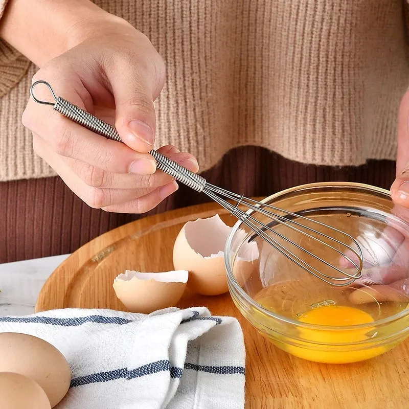 1/2pcs 3-wire Mini Stainless Steel Balloon Beater Cuisine Manual Whisk Kitchen Manual Frother Pastry Whip — image 5