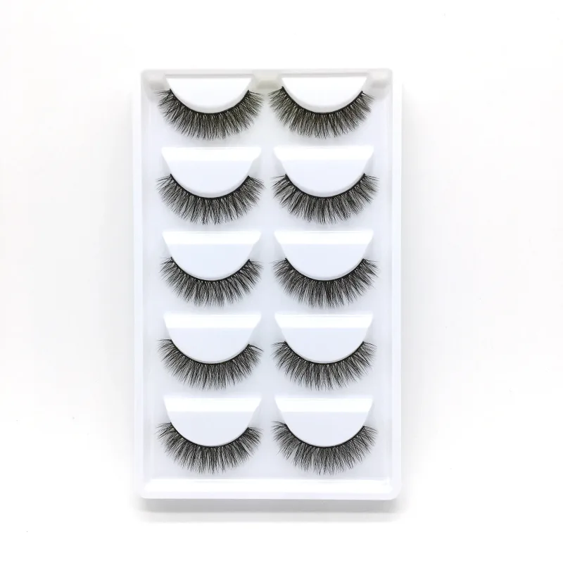 5Pairs 3D Handmade Fake Eyelashes Natural Long Thick Daily Makeup Thick Cross Eyelashes Eye Lashes — image 12