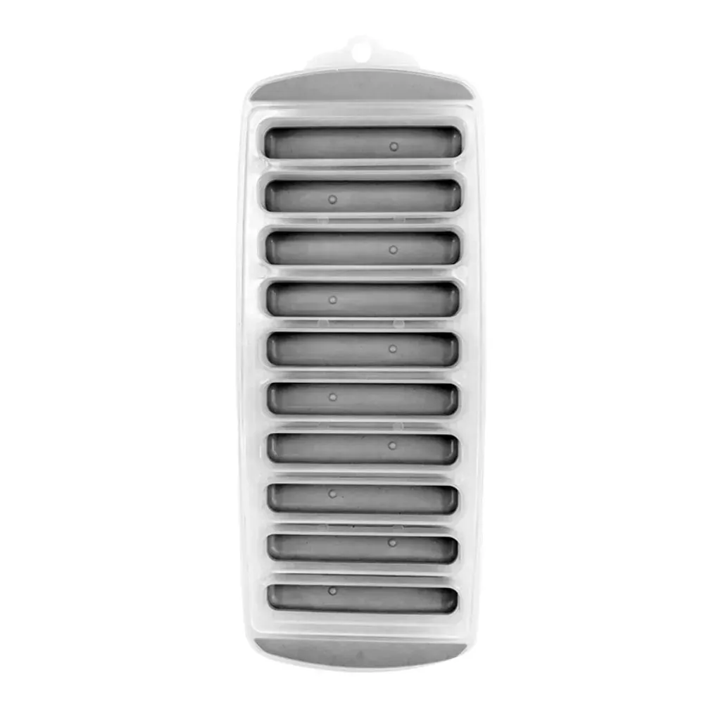 DIY 10 Holes Long Strip Ice Cube Mold with Lid Silicone Ice Cube Tray Homemade Ice Block Mold Cold Drink