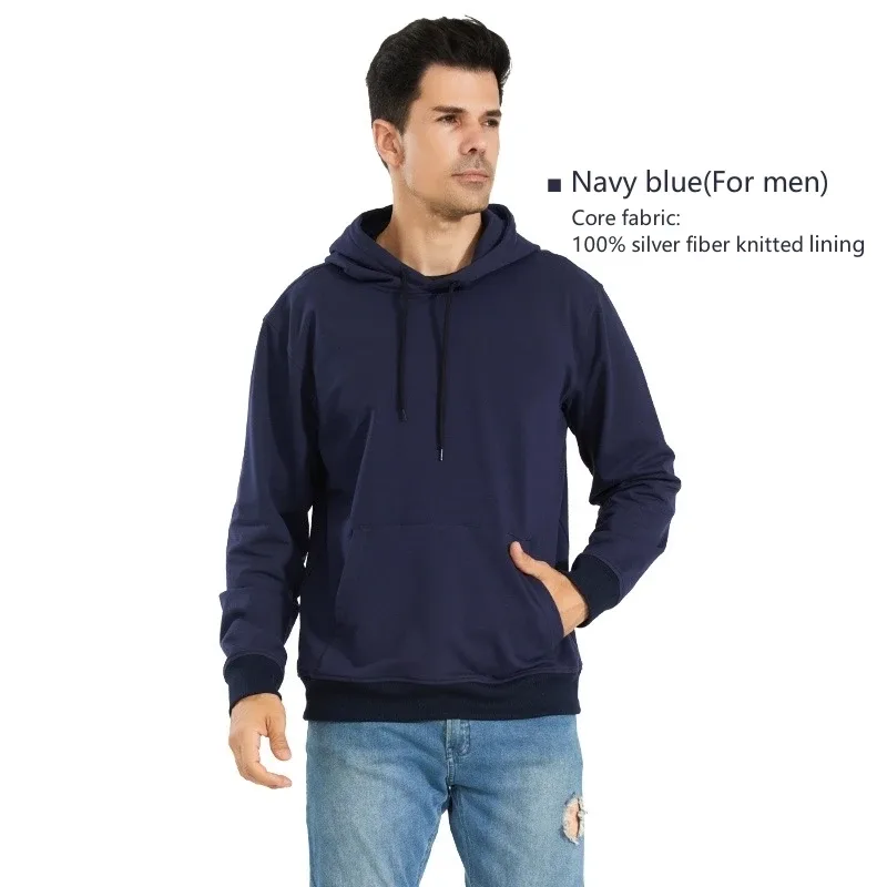 Anti-radiation 100% silver fiber knitted lining sweatshirts Mobile phone computer Electromagnetic radiation shielding clothing — image 13