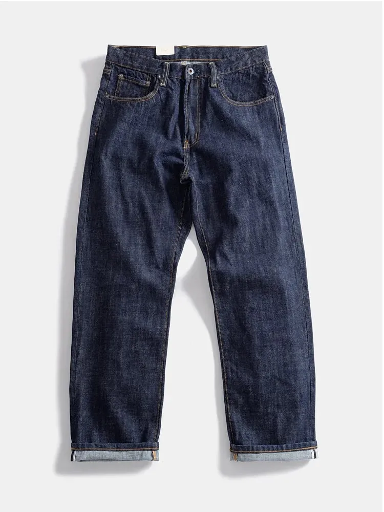 16oz Heavyweight Red Selvedge Denim Jeans for Men High Quality Loose Straight Pants One Wash Autumn Casual 100% Cotton Y2K — image 2