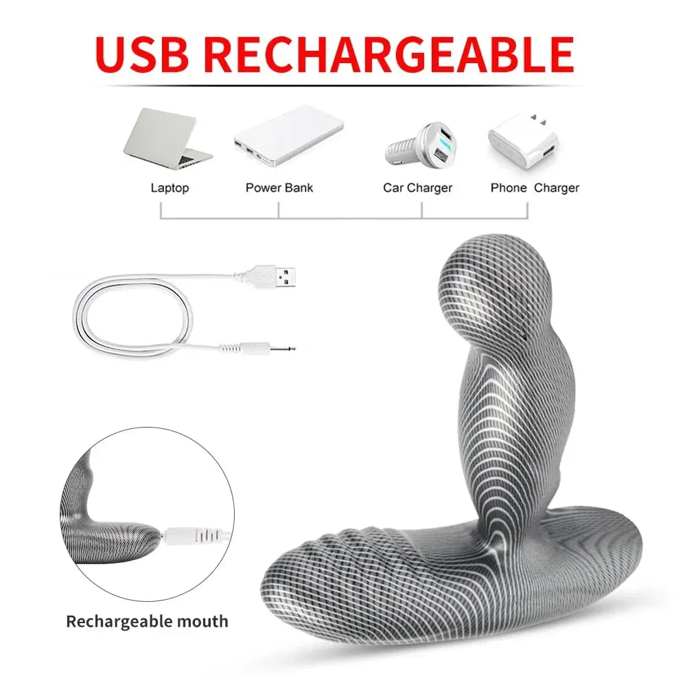 Wireless Control Men Anal Plug Stripe Delay Vibration Prostate Vibration Toy Sex Toys for Men Anal Plug Male Masturbation Dildo — image 4
