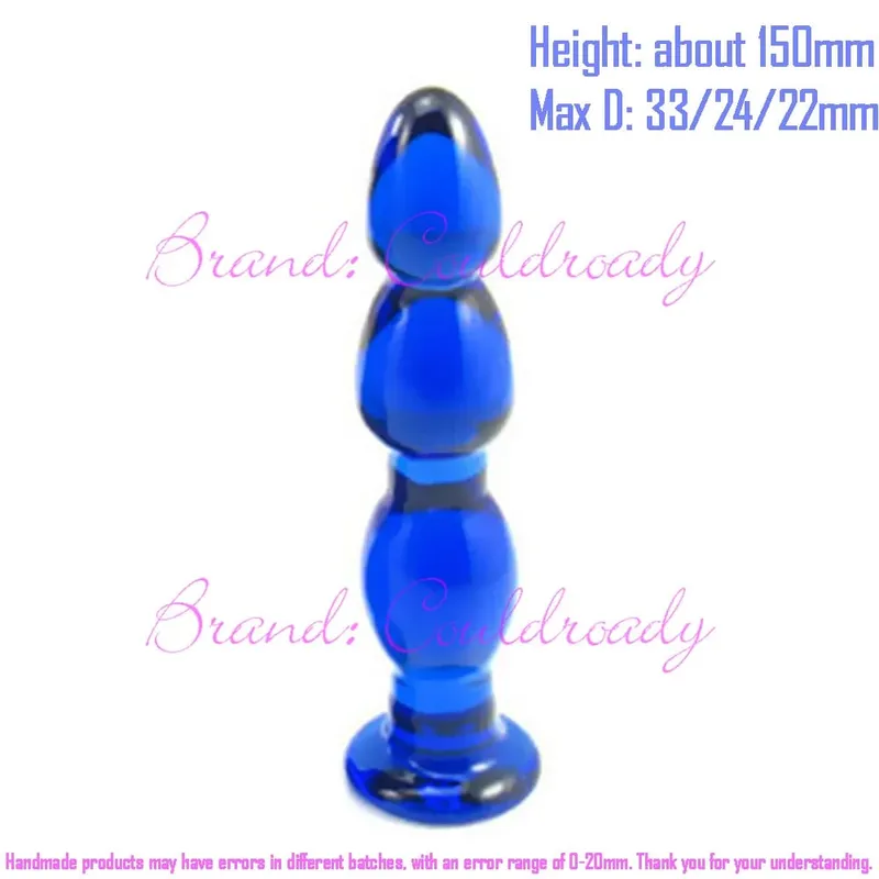 Pyrex Glass Dildo 195x33mm Fake Penis Crystal Anal Beads Butt Plug Prostate Massager G Spot Female Masturbation Toys — image 19