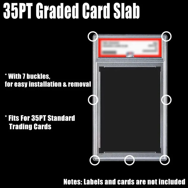 Trading Card Protector with Snap Closure Removable Graded Card Holder Durable Plastic Case Rating Card Slab